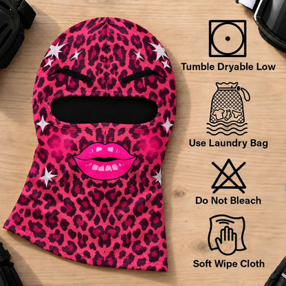 Funny Matching Gift For Skier Besties - Personalized Glam Face Balaclava Face Mask