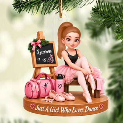 Custom Ballet Girl Name - Personalized Acrylic Ornament - Christmas Gift for Daughter, Granddaughter, Holiday Keepsake for Dancers
