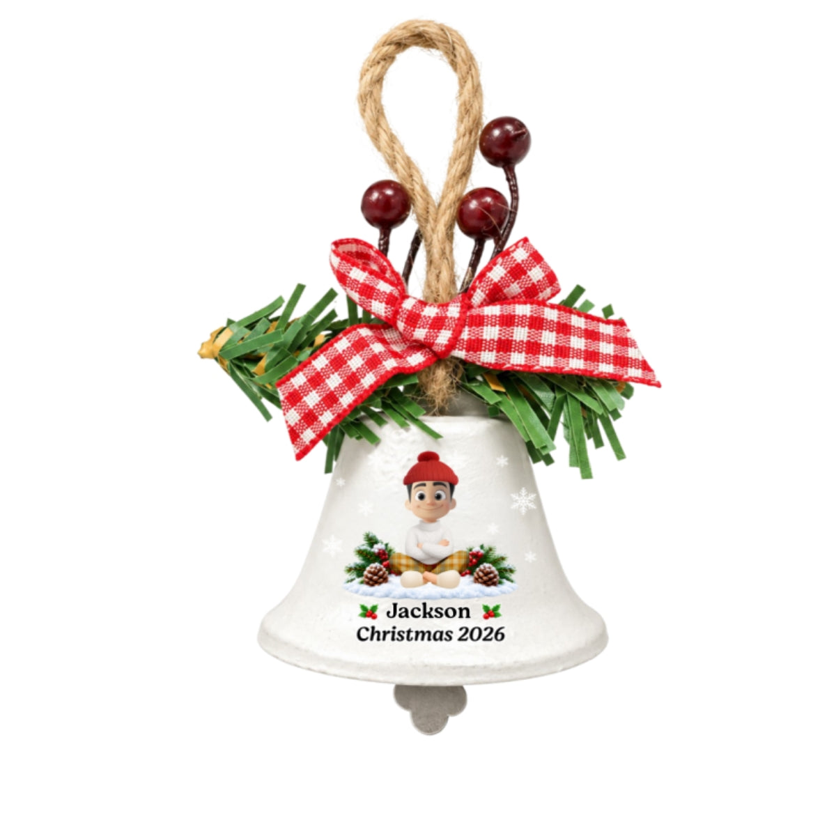 Grandma Christmas Treasures - Personalized Metal Bell Ornament