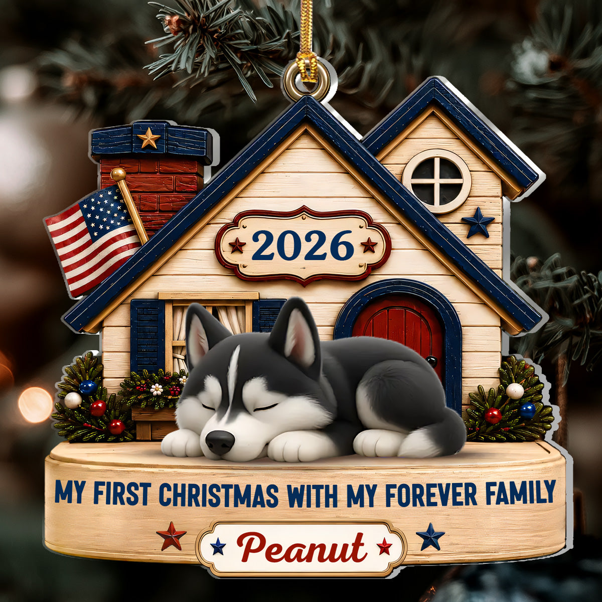 My First Christmas In My Forever Home - Personalized 1-Layer Acrylic Ornament