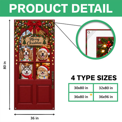 Custom Dog Photo Merry Christmas Home Decor Door Cover CH07 180622