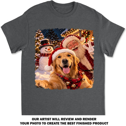 Custom Christmas Birthday Gifts For Dog Lovers • Santa Best Buddy - Personalized Basic T-Shirt