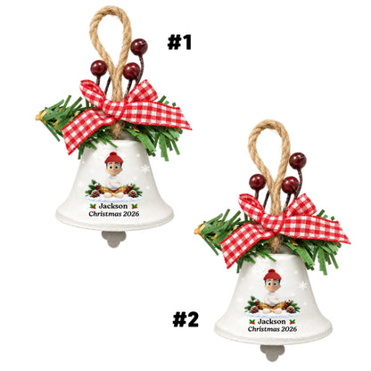 Grandma Christmas Treasures - Personalized Metal Bell Ornament