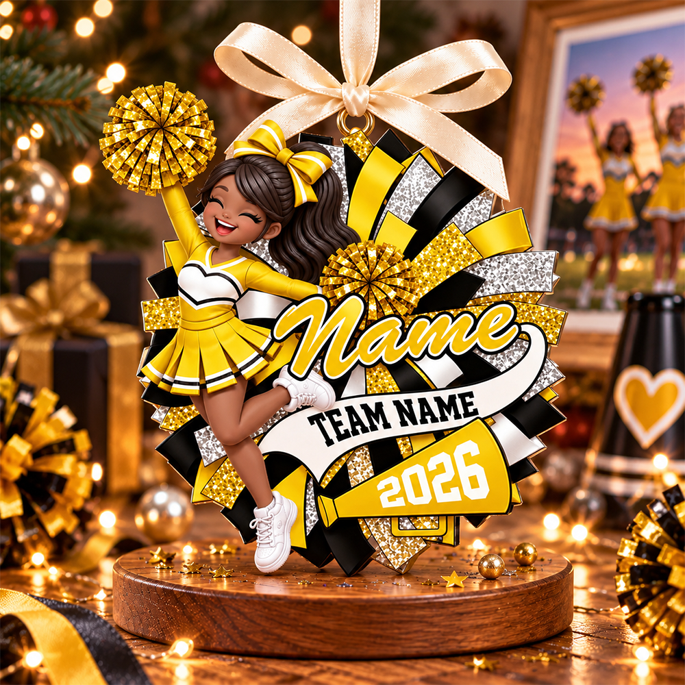 Custom Cheerleader 2D Flat Ornament Cheerleading Christmas, Cheer Team Senior Night Gift L0411