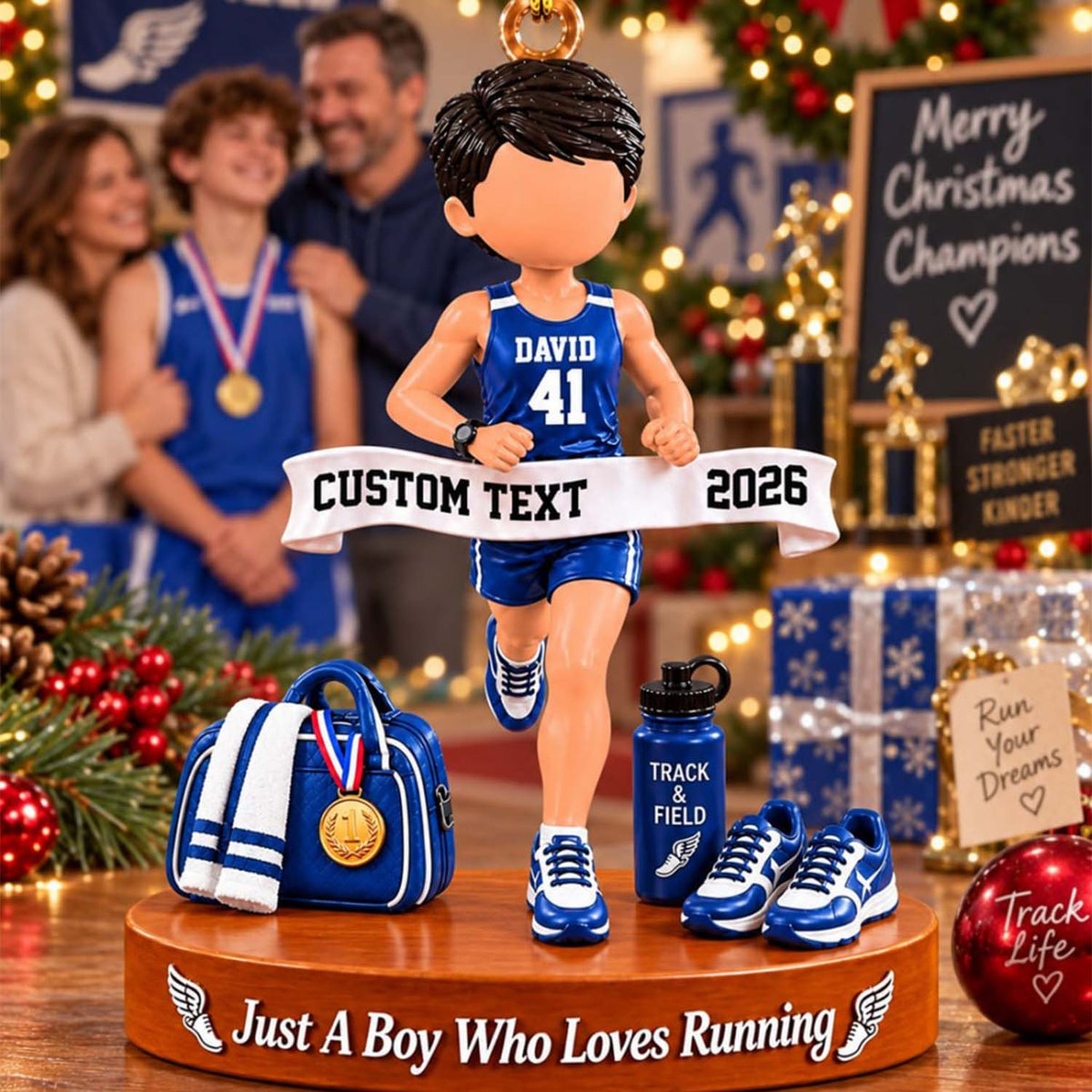 Just A Girl Who Loves Running Ornament, Personalized Track & Field Runner Christmas Ornament, Custom Name Gift Na02