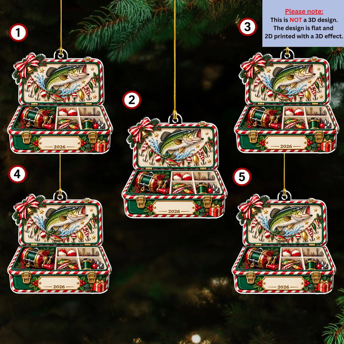 Fishing Tackle Box - Personalized 3D Effect Acrylic Ornament