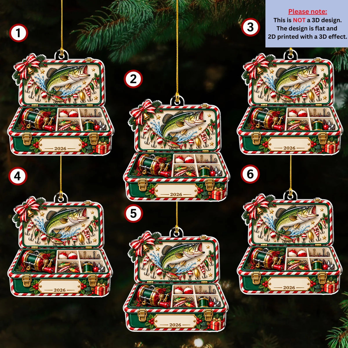 Fishing Tackle Box - Personalized 3D Effect Acrylic Ornament