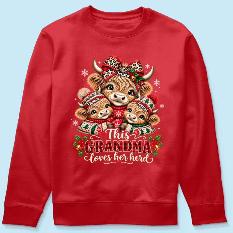 This Grandma Loves Her Herd - Personalized Shirt - Thoughtful Christmas Gift for Grandma