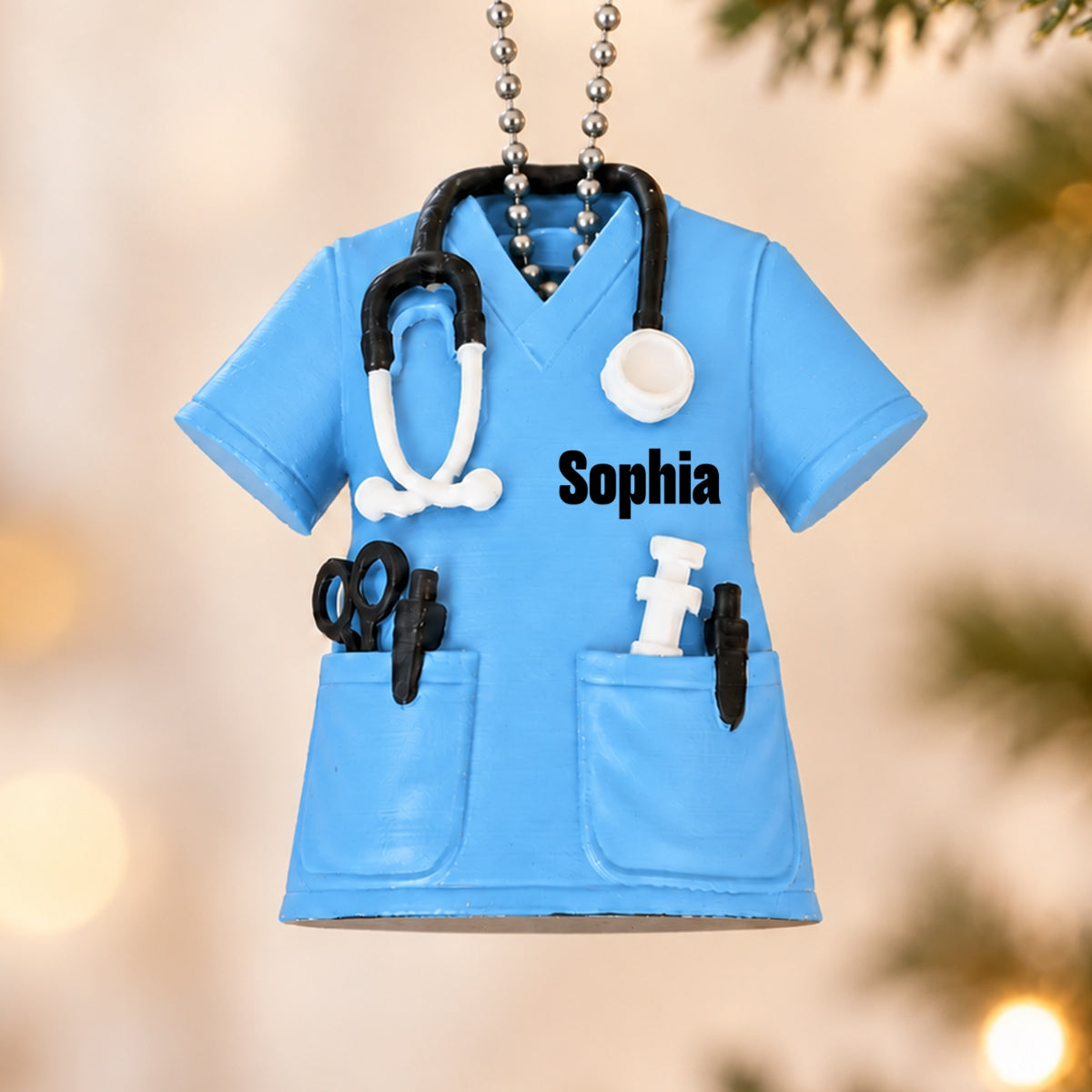 3D Printed Nurse Scrub Custom Name - Personalized 3D Printed Ornament - Christmas Gift For Nurse, RN