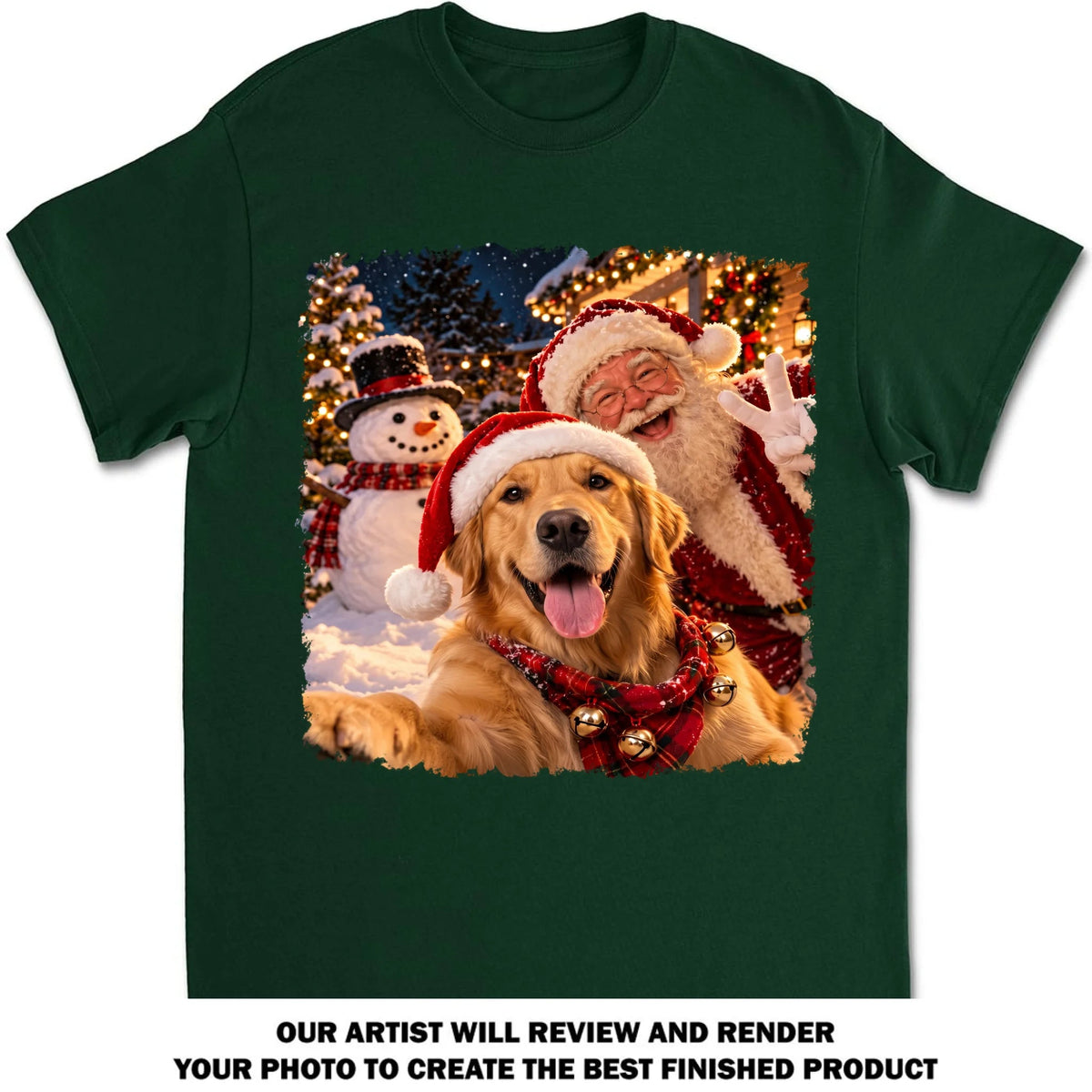 Custom Christmas Birthday Gifts For Dog Lovers • Santa Best Buddy - Personalized Basic T-Shirt