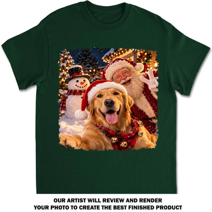 Custom Christmas Birthday Gifts For Dog Lovers • Santa Best Buddy - Personalized Basic T-Shirt