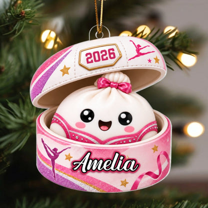 Custom Gymnastic Dumpling Squishy Style - Personalized Acrylic Ornament - Christmas Gift for Daughter, Granddaughter, Niece