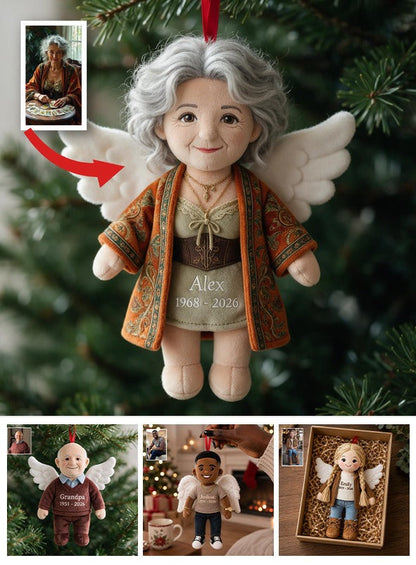 Personalized Angel Latina Grandma Memorial Plush Ornament - I'm Always With You Remembrance Christmas Keepsake Gift