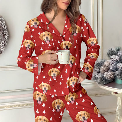 Custom Dog Cat Face Christmas Pajamas, Funny Holiday Outfit For Pet Owners LM32 670109
