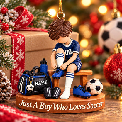 Personalized Soccer Player Ornament, Custom Name Soccer Player Gift