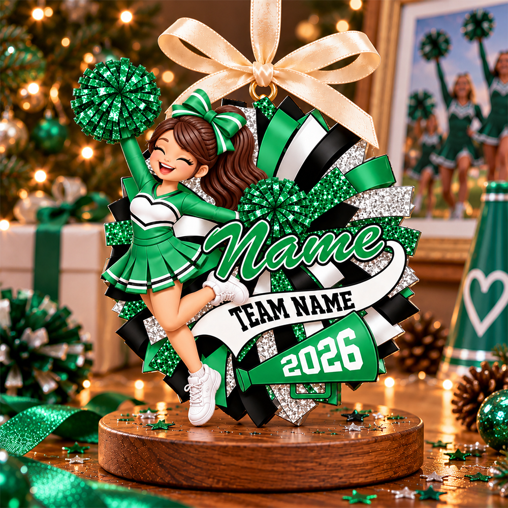 Custom Cheerleader 2D Flat Ornament Cheerleading Christmas, Cheer Team Senior Night Gift L0411