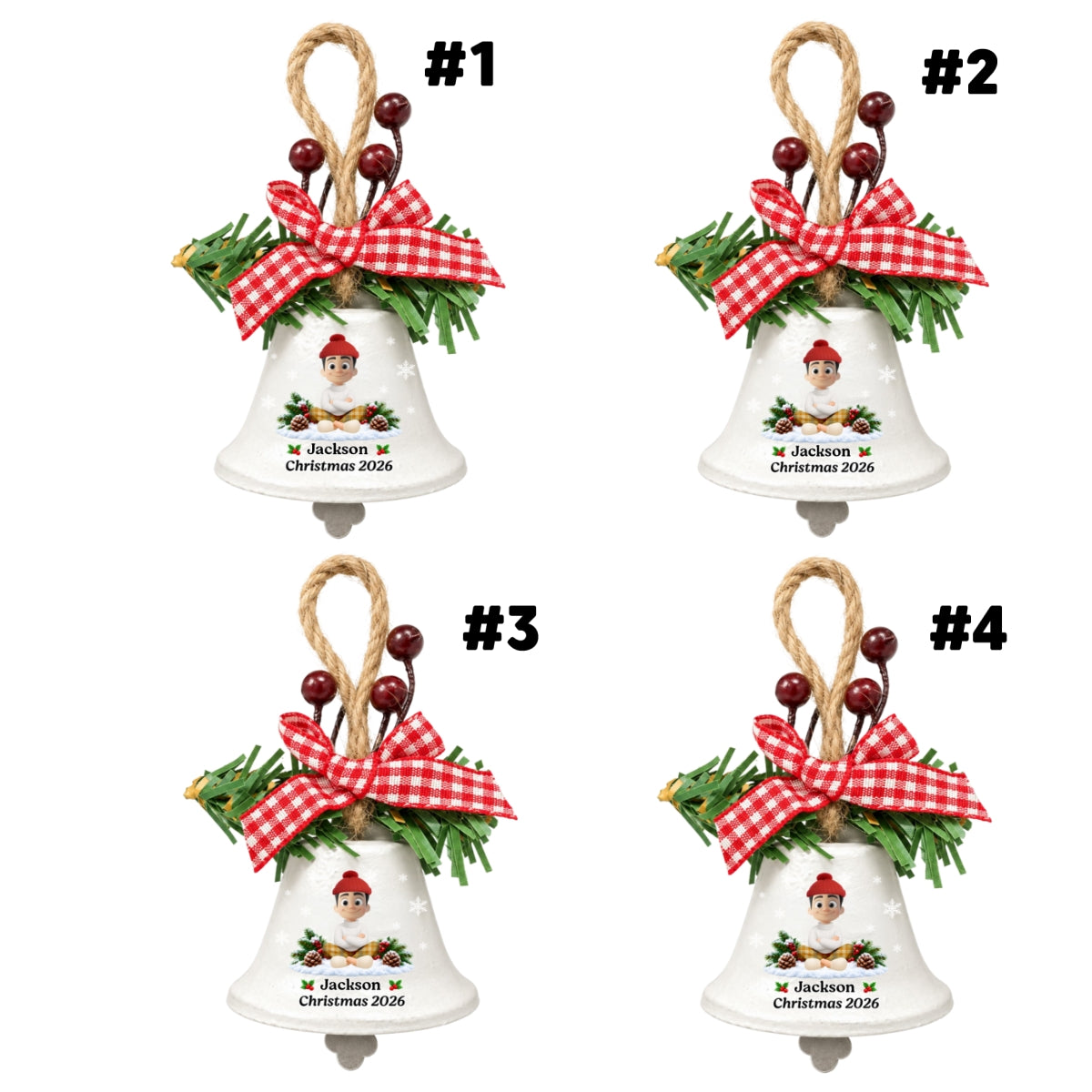 Grandma Christmas Treasures - Personalized Metal Bell Ornament