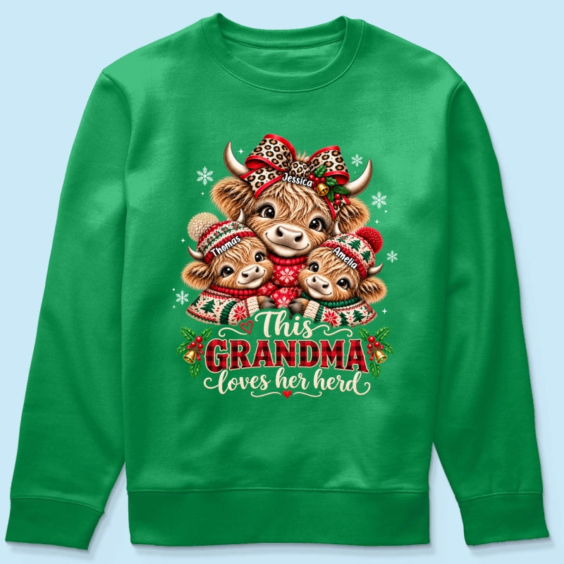 This Grandma Loves Her Herd - Personalized Shirt - Thoughtful Christmas Gift for Grandma
