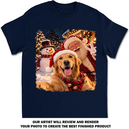 Custom Christmas Birthday Gifts For Dog Lovers • Santa Best Buddy - Personalized Basic T-Shirt
