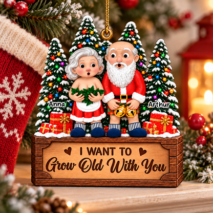 I Want To Grow Old With You - Personalized Couple Ornament Vr2 New VH01