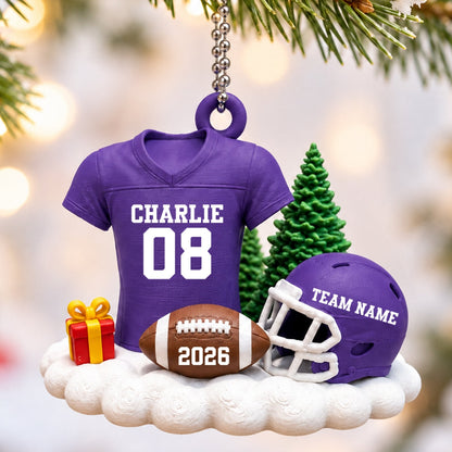 Proud American Football Player Uniform - Personalized 3D Printed Ornament - Real 3D Ornament, Christmas Gift For American Football Players, Grandson, Son, Granddaughter, Daughter