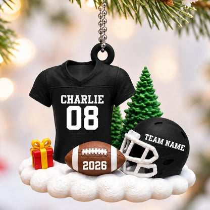 Proud American Football Player Uniform - Personalized 3D Printed Ornament - Real 3D Ornament, Christmas Gift For American Football Players, Grandson, Son, Granddaughter, Daughter