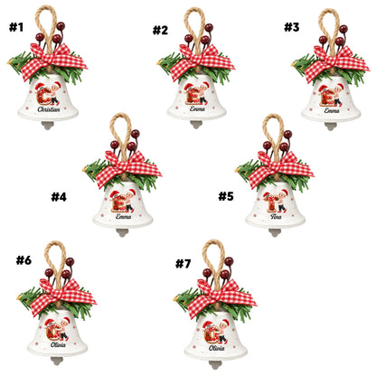 Family Initial Chorus - Personalized Metal Bell Ornament