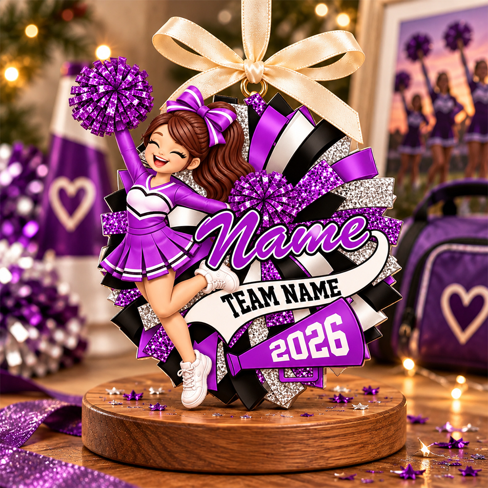 Custom Cheerleader 2D Flat Ornament Cheerleading Christmas, Cheer Team Senior Night Gift L0411