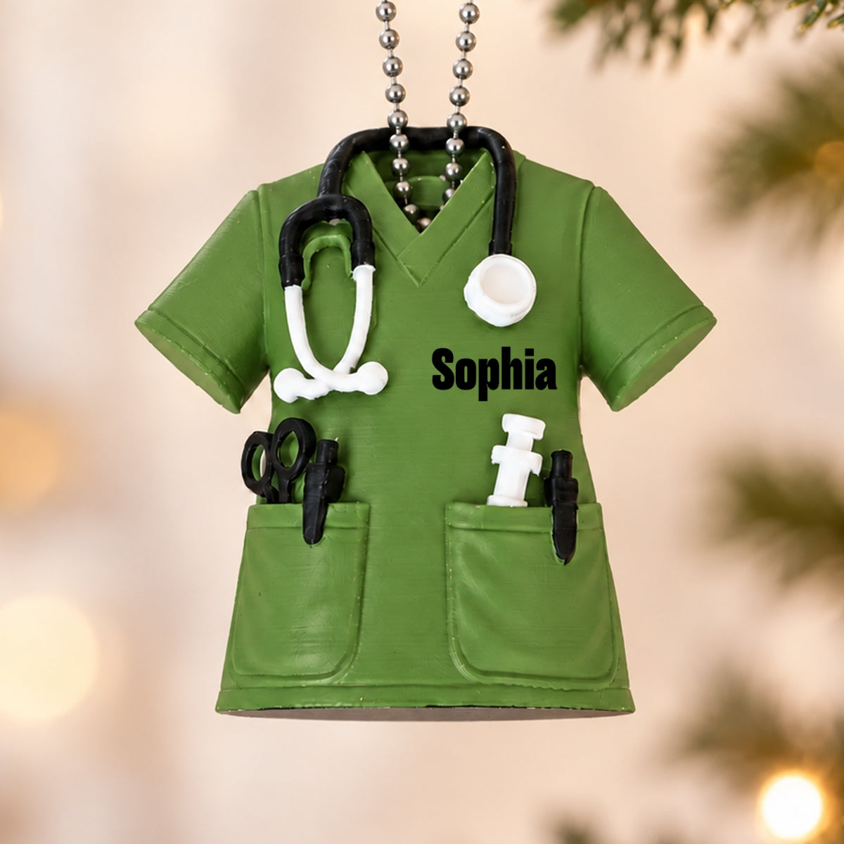 3D Printed Nurse Scrub Custom Name - Personalized 3D Printed Ornament - Christmas Gift For Nurse, RN