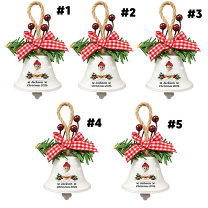 Grandma Christmas Treasures - Personalized Metal Bell Ornament