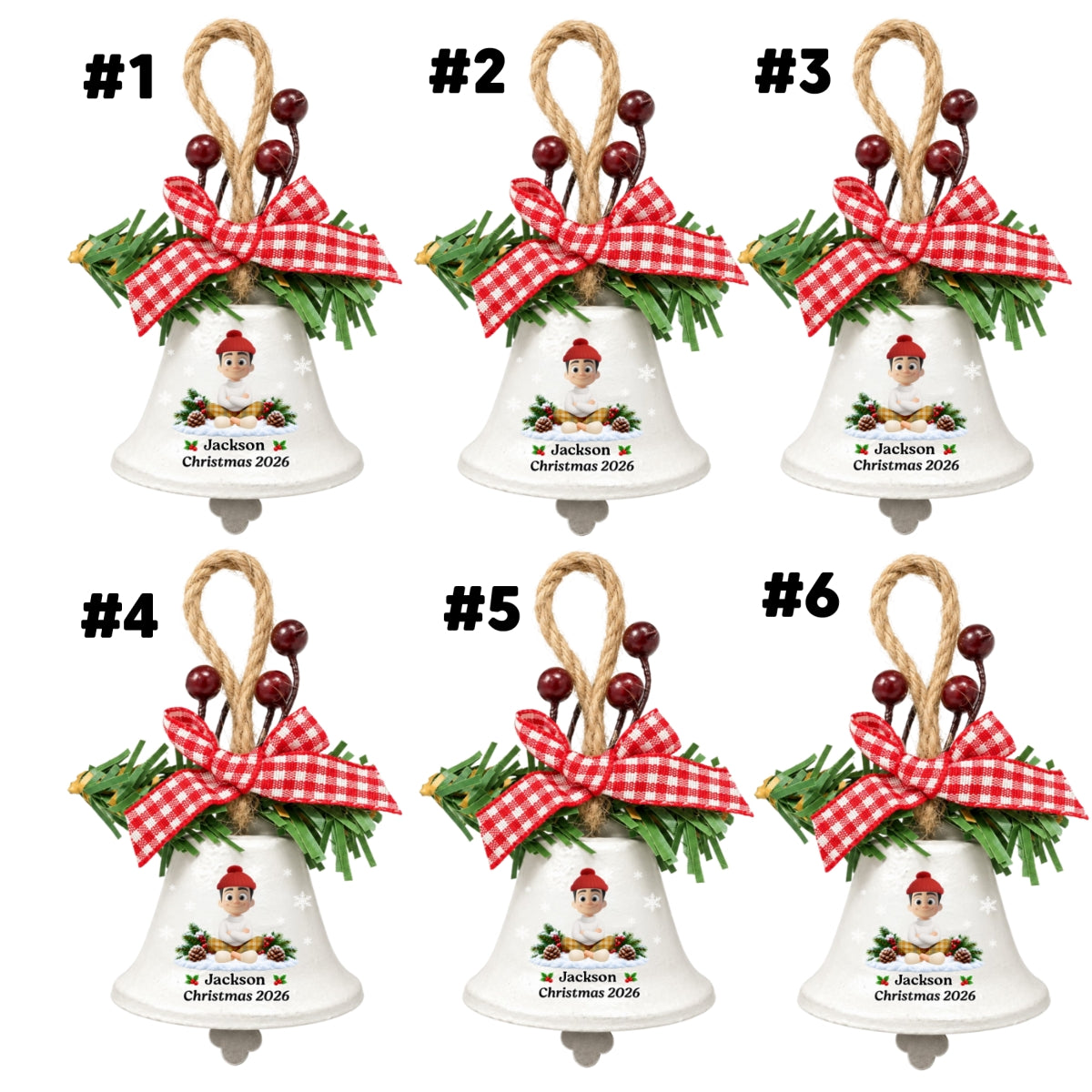 Grandma Christmas Treasures - Personalized Metal Bell Ornament