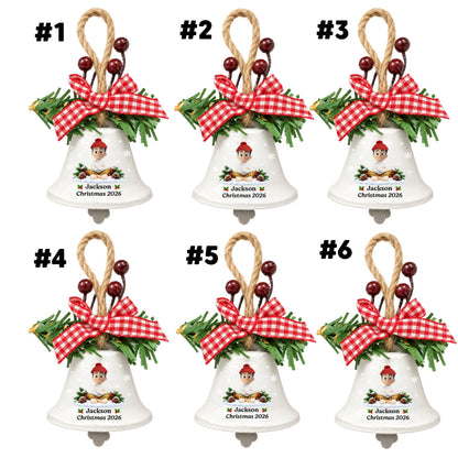 Grandma Christmas Treasures - Personalized Metal Bell Ornament