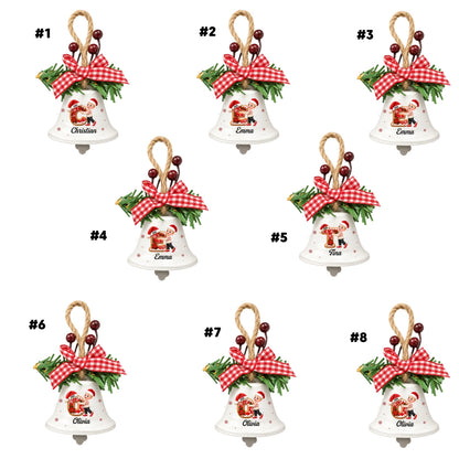 Family Initial Chorus - Personalized Metal Bell Ornament