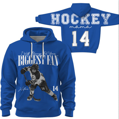 Personalized I'll Always Be Your Biggest Fan Shirt, Custom Player Photo & Number, Hockey Mom Gift for Game Day Na02