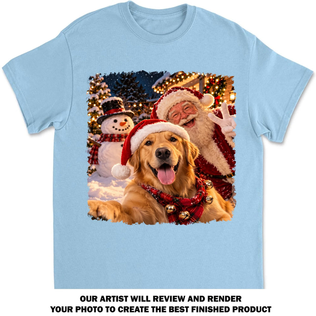 Custom Christmas Birthday Gifts For Dog Lovers • Santa Best Buddy - Personalized Basic T-Shirt