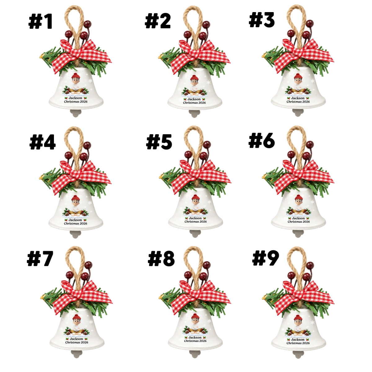Grandma Christmas Treasures - Personalized Metal Bell Ornament