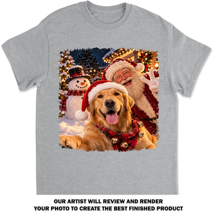 Custom Christmas Birthday Gifts For Dog Lovers • Santa Best Buddy - Personalized Basic T-Shirt
