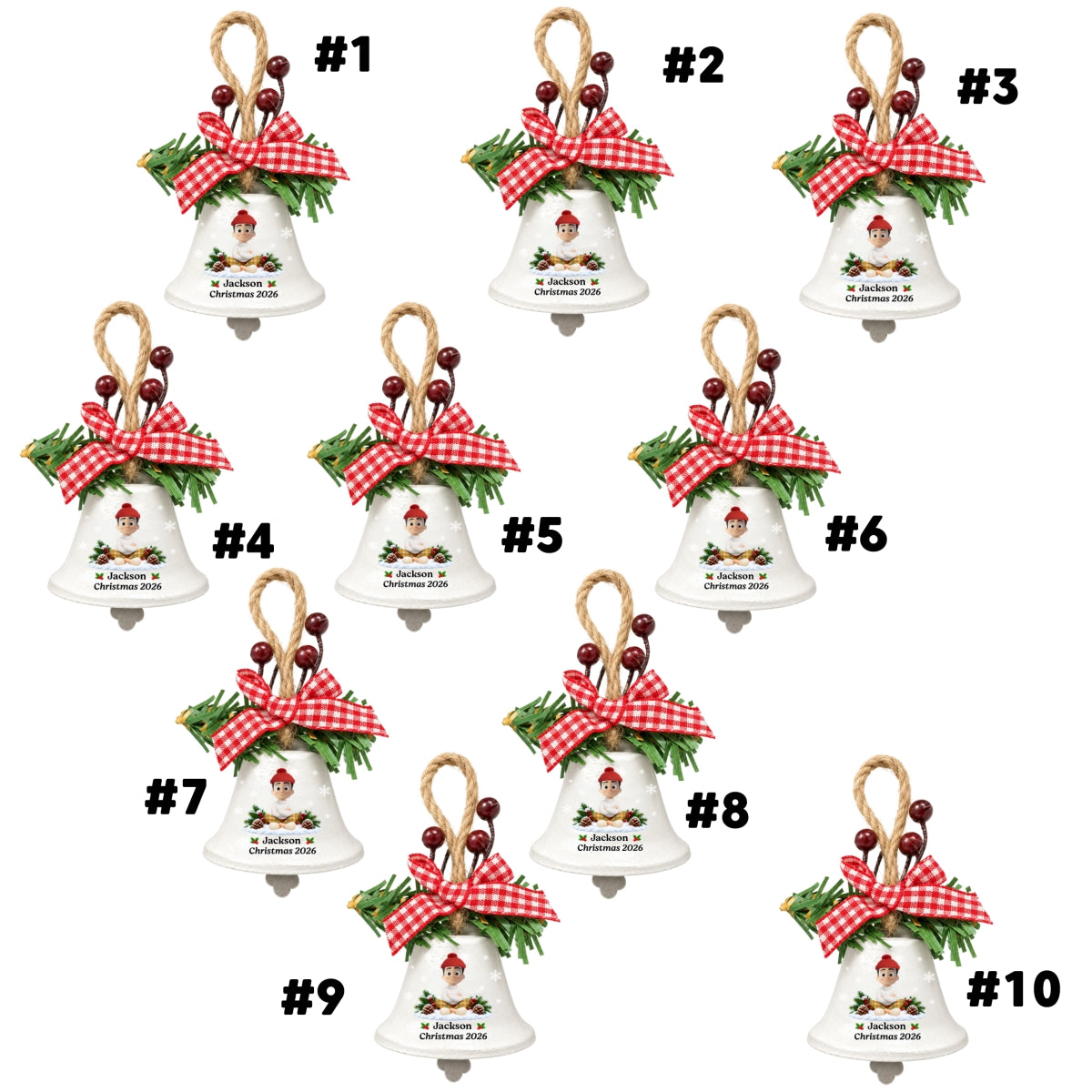 Grandma Christmas Treasures - Personalized Metal Bell Ornament
