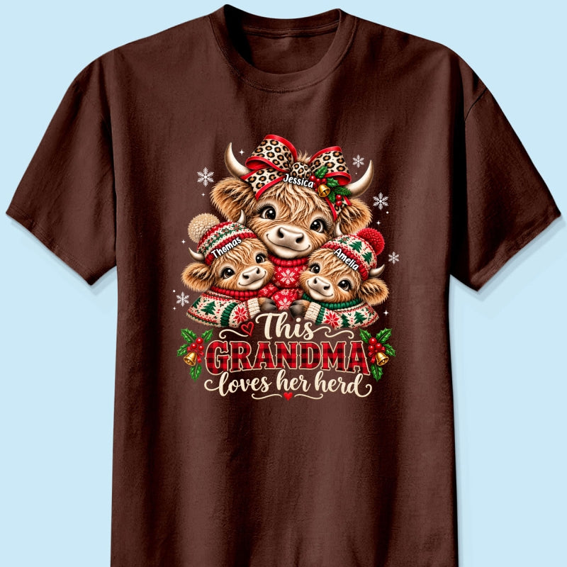 This Grandma Loves Her Herd - Personalized Shirt - Thoughtful Christmas Gift for Grandma