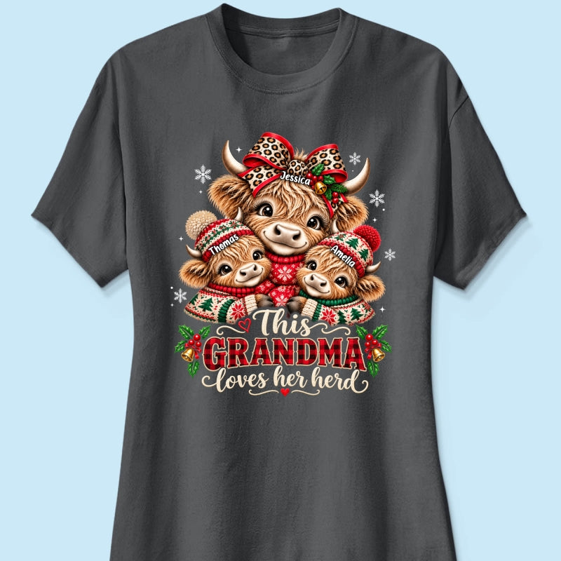This Grandma Loves Her Herd - Personalized Shirt - Thoughtful Christmas Gift for Grandma