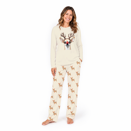 Cozy Reindeer Chihuahua Red Nose Dog Family Christmas Pajamas