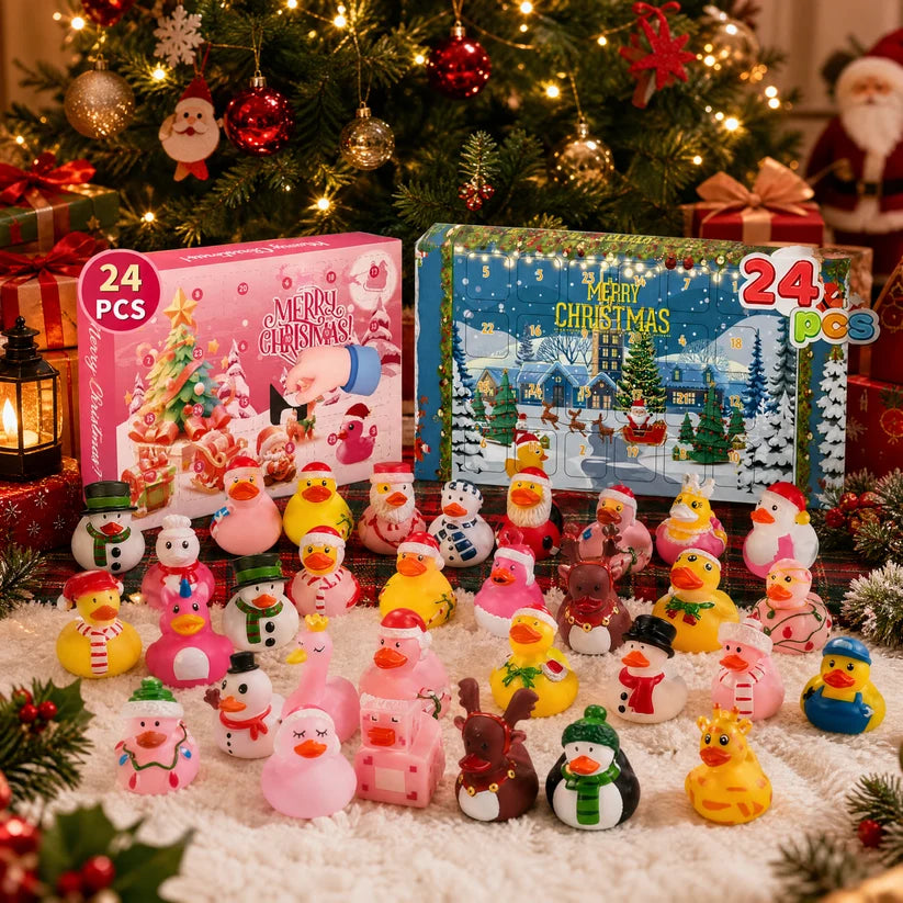 24 Pcs Countdown Christmas Rubber Ducks Advent Calendar