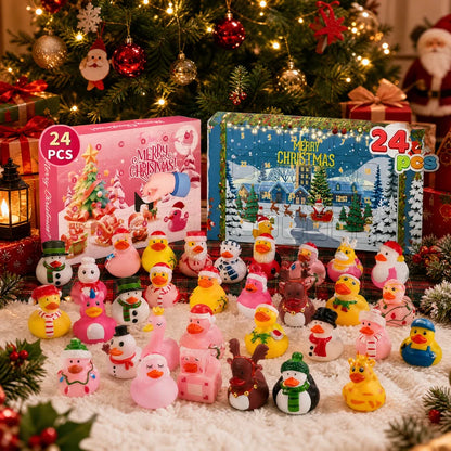 24 Pcs Countdown Christmas Rubber Ducks Advent Calendar
