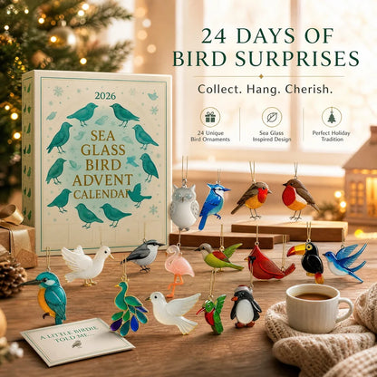 Sea Glass Bird Acrylic Advent Calendar 2026 – 24 Colorful Bird Acrylic Ornaments