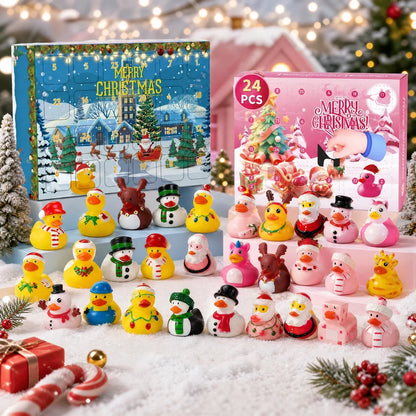 24 Pcs Countdown Christmas Rubber Ducks Advent Calendar