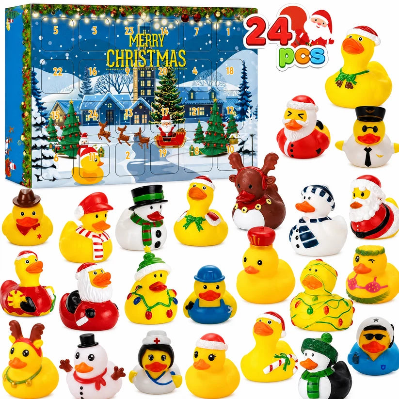24 Pcs Countdown Christmas Rubber Ducks Advent Calendar