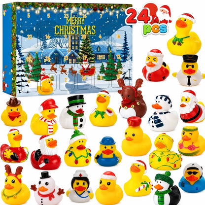 24 Pcs Countdown Christmas Rubber Ducks Advent Calendar