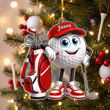 Personalized Golf Ornament, Custom Name Golf Lover Christmas Gift for Golfer