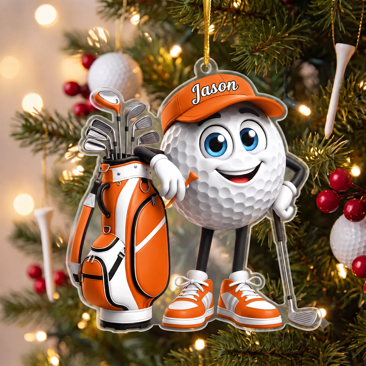 Personalized Golf Ornament, Custom Name Golf Lover Christmas Gift for Golfer