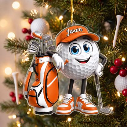 Personalized Golf Ornament, Custom Name Golf Lover Christmas Gift for Golfer
